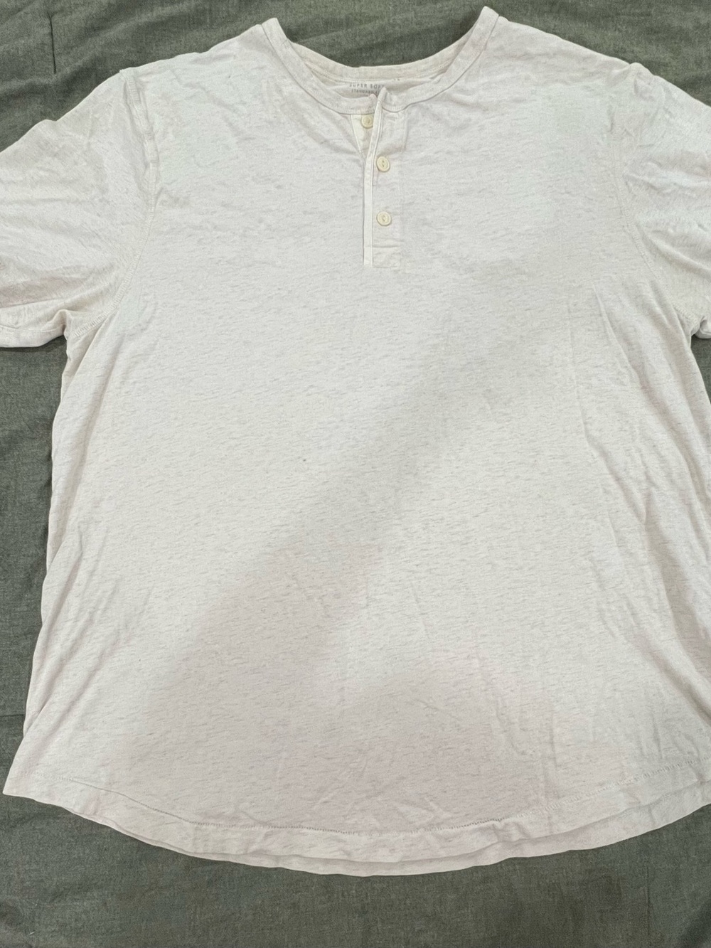 American Eagle Outfitters Pale Pink Short-Sleeve Henley